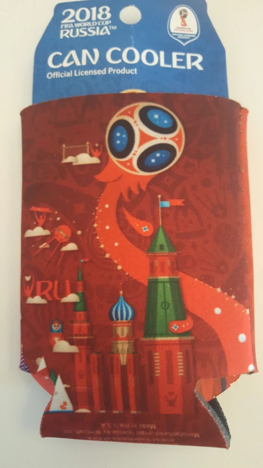 Copa Mundial de Fútbol de Rusia 2018 WinCraft lata de bebida Koozie enfriador rojo NUEVO Foto 4 de 4