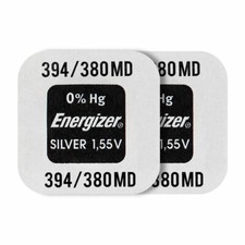 2 x Energizer Silver Oxide 394 380 batteries 1.55V SR45 SR936SW Watch