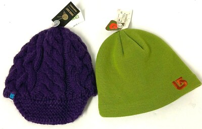 $48 Set of 2 Burton Kids Knit Hats NWT Purple Breanie  display picture 1