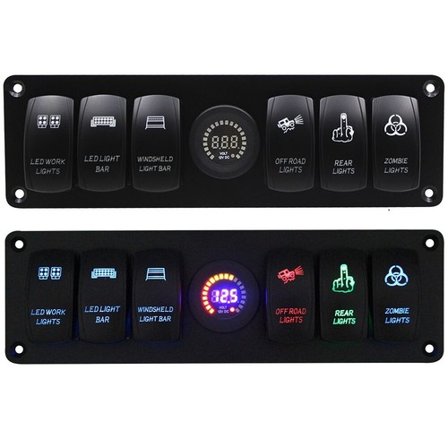 6 Gang Toggle Switch Panel With Voltmeter Waterproof For Car RV UPP - Picture 5 of 8