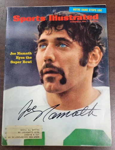 Joe Namath Auto Signed Sports Illustrated 12/9/68 Beckett New York Jets Football