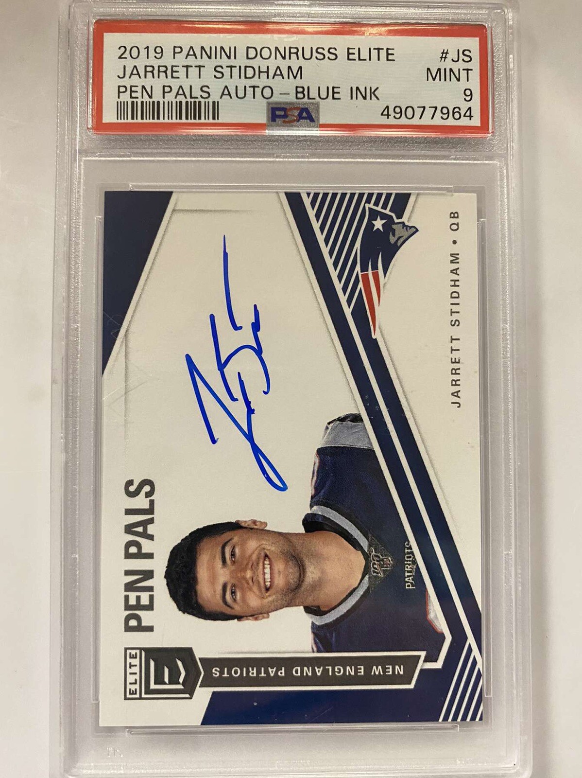 Jarrett Stidham Panini Donruss Elite Pen Pals Autographs #JS Blue Ink