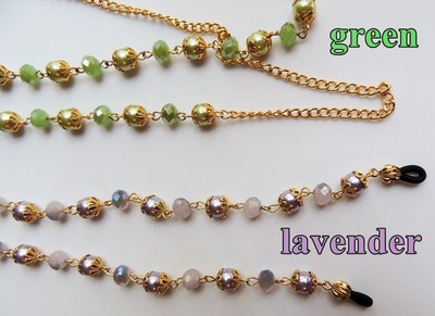 PEARL & CRYSTAL EYEGLASS NECKLACE CHOICE OF 2 COLORS CUSTOM & ADJUSTABLE up2 40''