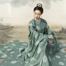 Men Hanfu Fashion Ming Dynasty Wide Sleeve Robe Round Neck Gown Dress Women Set
