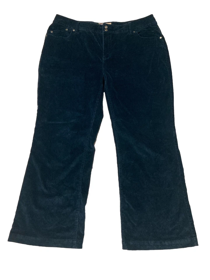Faded Glory Navy Blue Corduroy Stretch Pants 24W Women’s Bootcut  - Image 4 of 4
