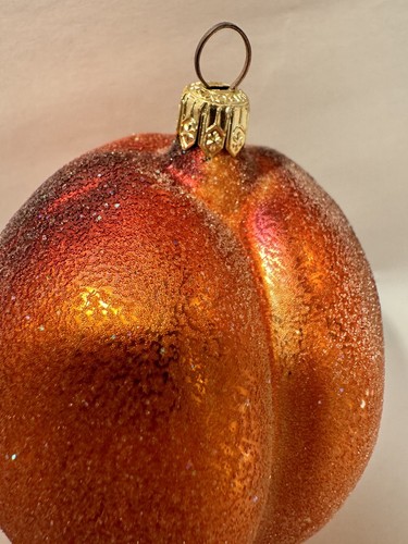 VTG Christopher Radko SUGARED PEACH Orange Fruit Ornament - Picture 7 of 8