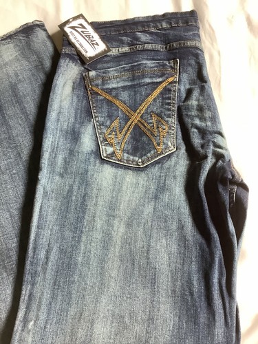 DESIGNER. Zubaz Men's Blue Demin Jeans 36” X 34” New With Tags - Picture 3 of 12