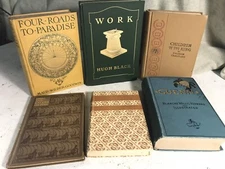 6 Antique Victorian Era Decorated Books Decor Shabby Chic Library NICE