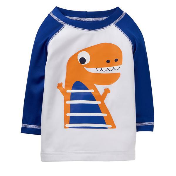 NWT Gymboree Baby Buddies Dinosaur Boys Long Sleeve Rashguard Swim Shirt 0-3 M