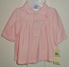 RALPH LAUREN INFANT GIRLS LIGHT PINK VELOUR DRESS SIZE 3 MONTHS NEW WITH TAGS