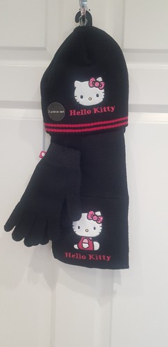 George 3 piece set Hello Kitty Hat - Scart - Gloves - UK 8-12 Years - New
