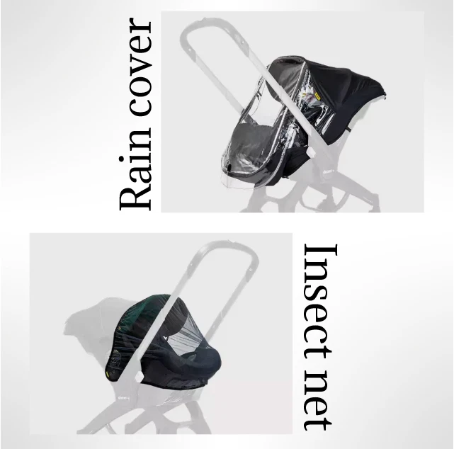Doona Rain Cover & Insect Net- Compatible with Doona Car Seat & Stroller