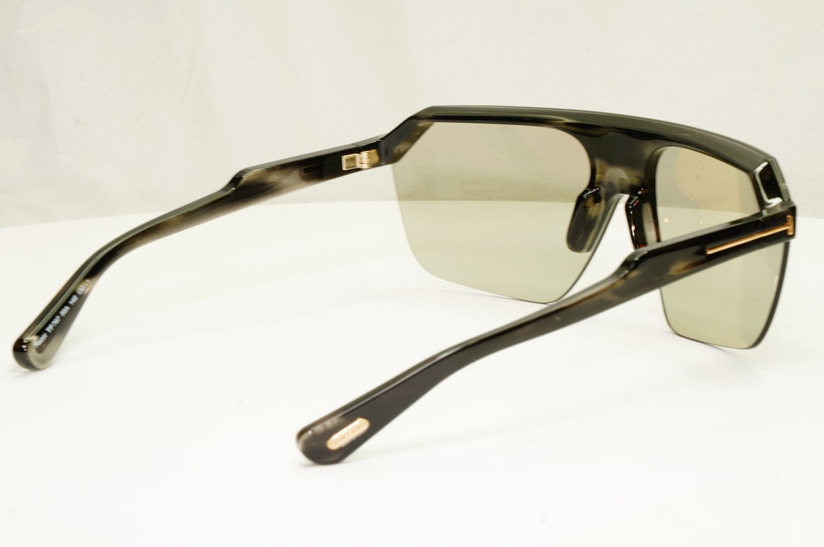 Authentic Tom Ford Mens Shield Visor Grey Havana Sunglasses 