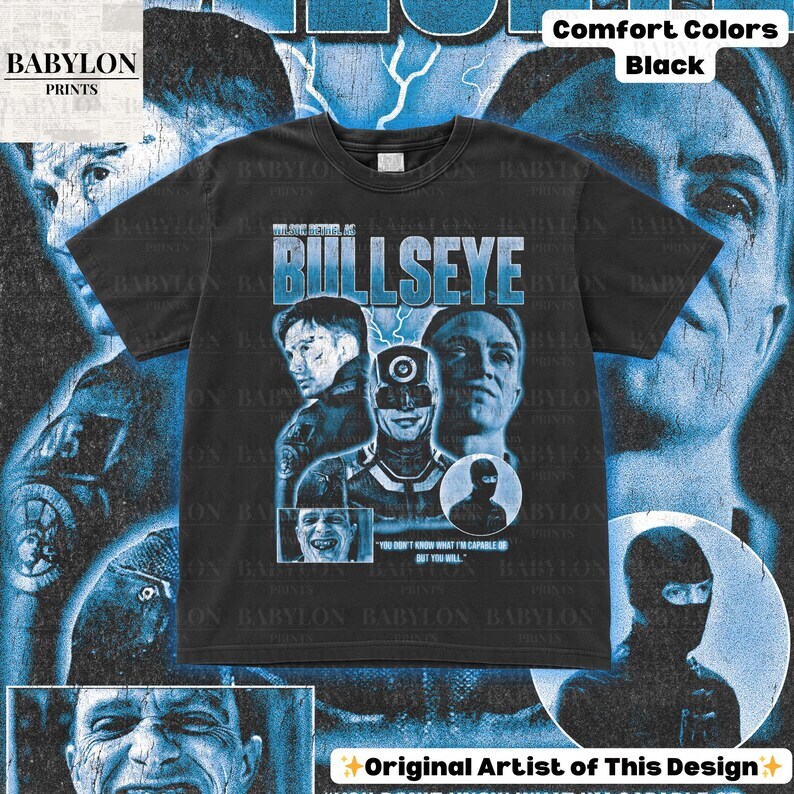 Vintage Bullseye Daredevil T-Shirt Benjamin Pointdexter MCU Gifts