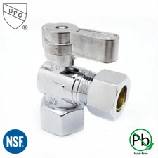 4406461 1/2" FIP x 1/2" Comp Quarter Turn Brass Angle Stop Valve (Lead Free)