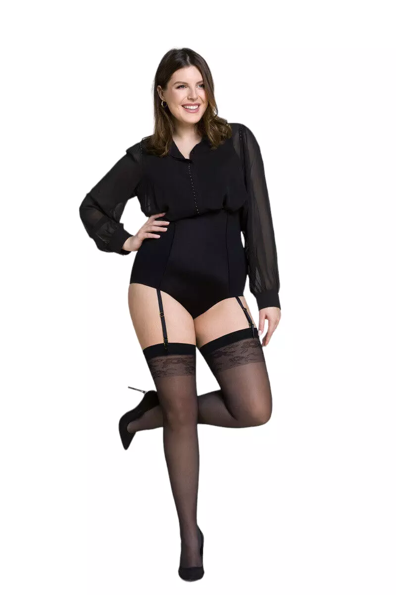 PLUS SIZE Stockings Sheer Gabriella size 5/6 - XL XXL for garter belt  classic