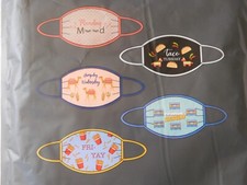 Face Masks Adult Days Of The Week Funny Reusable Washable NIP 5 Piece Set
