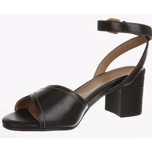 Vionic Strappy Heel Sandals Womens 10 Papaya Isadora Black Leather Orthotic New - Picture 11 of 11