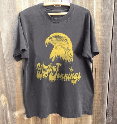 NEW! Waylon Jennings EAGLE Unisex Charcoal T-Shirt S-5XL