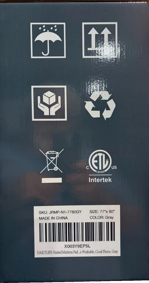 Матрас с подогревом DailyLife, королевский размер 77 x 80 дюймов, двойное управление - Изображение 3 из 4