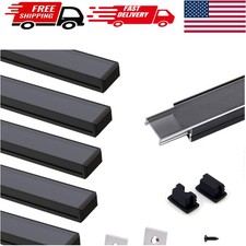 Versatile 1ft Black LED Strip Light Channel Set Ideal for Indoor Decor