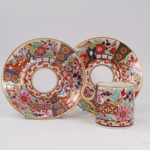 Plato platillo taza café Worcester Flight Barr Barr Trio Imari circa 1815 - Imagen 4 de 16