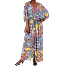 Attitudes By Renee Dolman Cocoon Maxi Dress Large Boho Resort Artsy Poolside Y2k