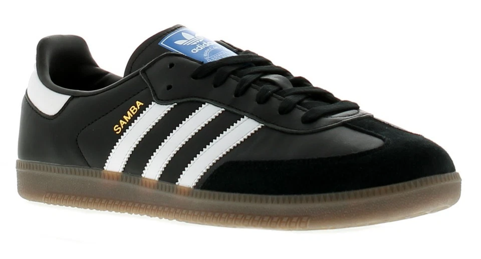 Adidas Originals Mens Trainers Samba OG Leather Lace Up black white UK Size