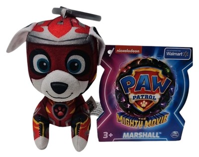 PAW Patrol The Mighty Movie Marshall 4  Plush Toy with Keychain Clip Kids 3+