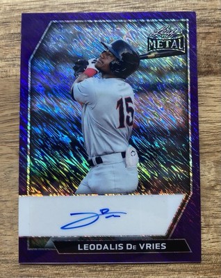 2026 Leaf Metal Baseball Leo De Vries Purple Shimmer Auto /7 #BA-LDV
