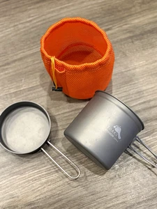TOAKS Titanium 1100ml Pot Pan + Snow Peak Plate + Sea to Summit Spork