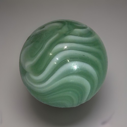 RARE Ancienne flamme en marbre agate d'allée Pennsboro vert blanc 0,61" - Photo 2 sur 7