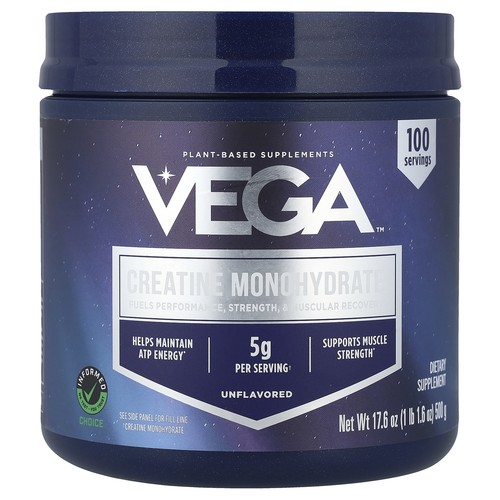 Creatine Monohydrate, Unflavored, 1 lb 1.6 oz (500 g)