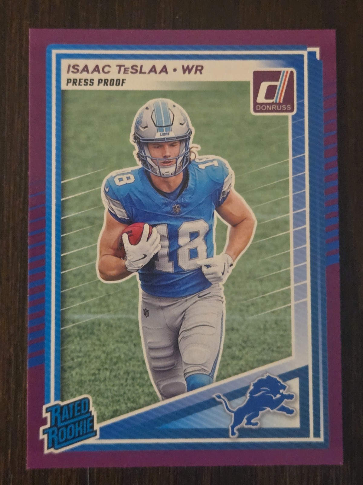 2025 Panini Donruss Isaac Teslaa Purple Press Proof Rated Rookie Card #338