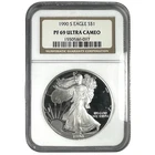 1990-S American Silver Eagle $1 Proof PF 69 Ultra Cameo NGC NA74