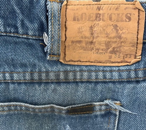 70s Roebucks Thrashed PATCHED Faded Straight Jeans.34/31” scoville - Bild 6 von 6