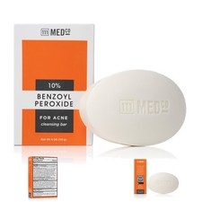 Unscented 10 Benzoyl Peroxide Acne Cleansing Bar, 4 oz - Dermatologist Approved