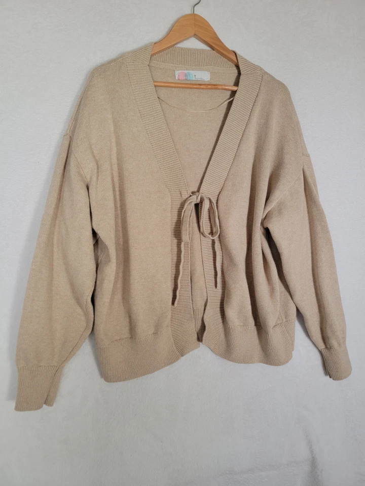 Suéter-Cardigan Free People Mujer Playa Solar Avena Talla Mediana Foto 3 de 4