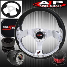 Extender + Quick Release For 94-01 Integra + Silver Fusion Style Steering Wheel