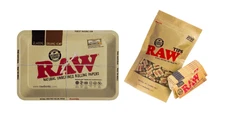 RAW Bundle 200 Ct Tips + RAW Mini Rolling Tray + 6 pack RAW Classic 1 1/4 Papers