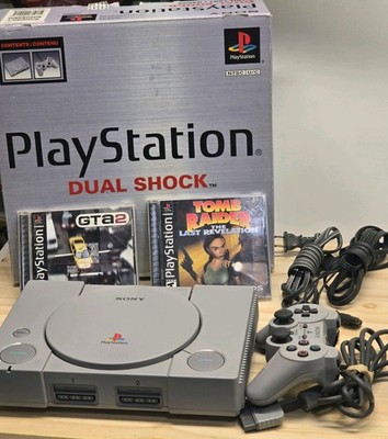 Sony PlayStation PS1 SCPH-7501 Console CIB Box DualShock GTA 2 TombRaider Tested