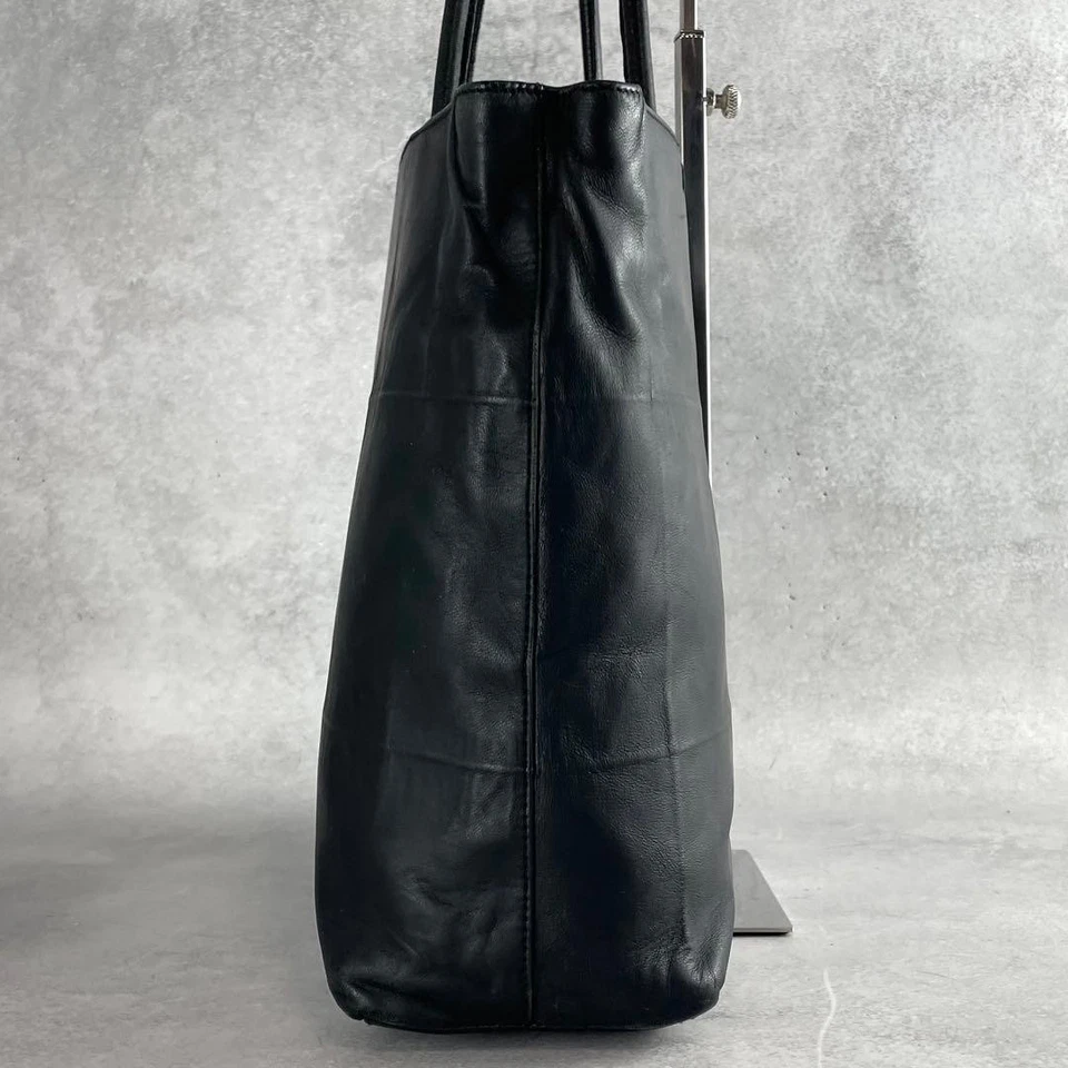 PRADA Tote Shoulder Bag Handbag Leather Black Unisex Used Authentic Italy - Image 4 of 4