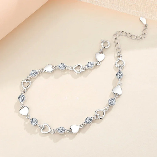 925 Silver Beads Bracelet Multilayer Adjustable Chain Band Women 1 Pc - Picture 10 of 35