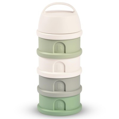 BEABA, Stackable Milk Dispenser, 100% Hermetic, 4 compartments, Made in Fra
