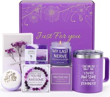 Birthday Valentine Gifts for Her- Relaxing Spa Gift Basket Set Lavender Scent