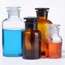 Wholesale 30ml-1000ml Amber Reagent Bottle Wide Opening Chemistry Glassware