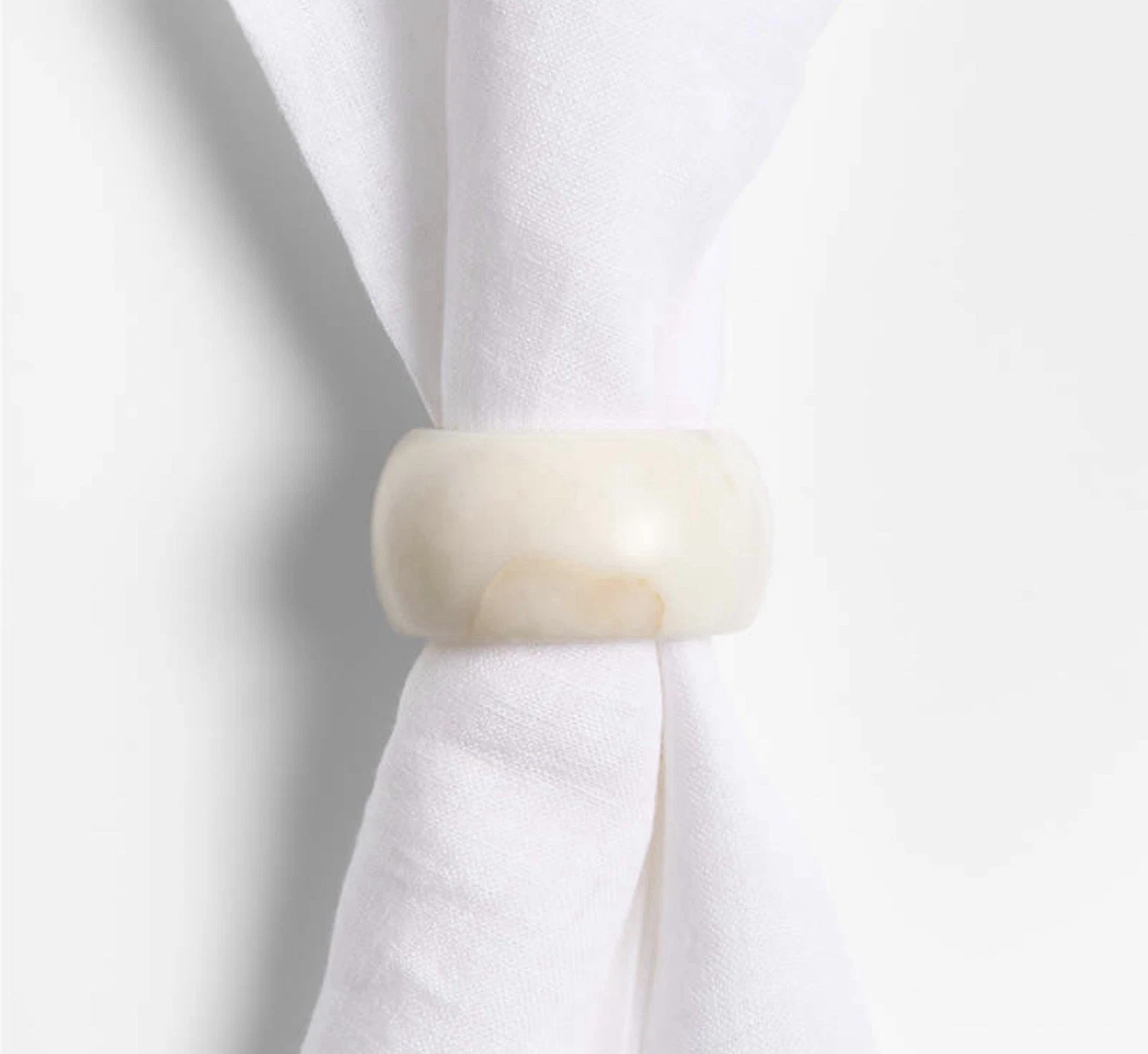 Crate & Barrel Rosette Marble Napkin Rings - Thumbnail 2