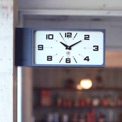 ダルトン　DOUBLE FACE CLOCK RECTANGLE GRAY Dulton Double-Sided Face Clock Rectangle Magnet Type H21-0362GY