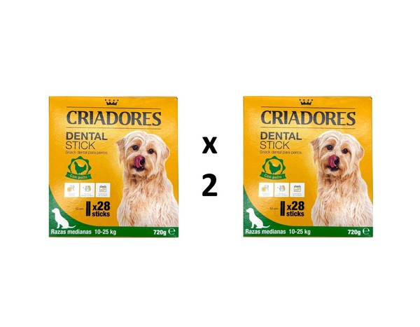 56 x Snacks Dentales Pollo Para Perros Medianos, Criadorres