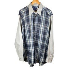 Wrangler Men's Size XL Vintage X-Long Tails Long Sleeve Button Up Shirt Cowboy